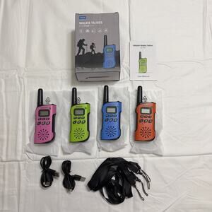 AWANFI Walkie Talkies 4 Pack for Adults Rechargeable Kids Two Way Radios Gifts
